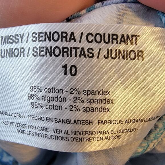 Nine West Women's Chrystie Capri Rolled Cuff Natural‎ Waist Jeans Blue Size 10 - Picture 9 of 12